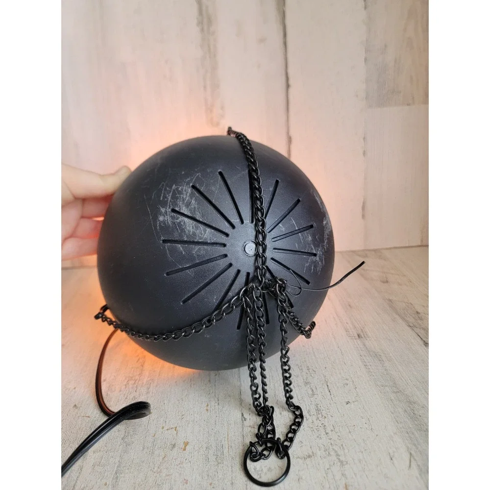 Spirit Halloween hanging‎ light up cauldron flame animated prop
